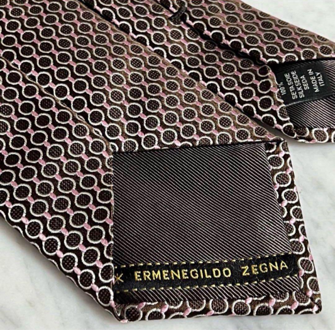 Ermenegildo Zegna ネクタイ ブラウン ドット パターン柄
