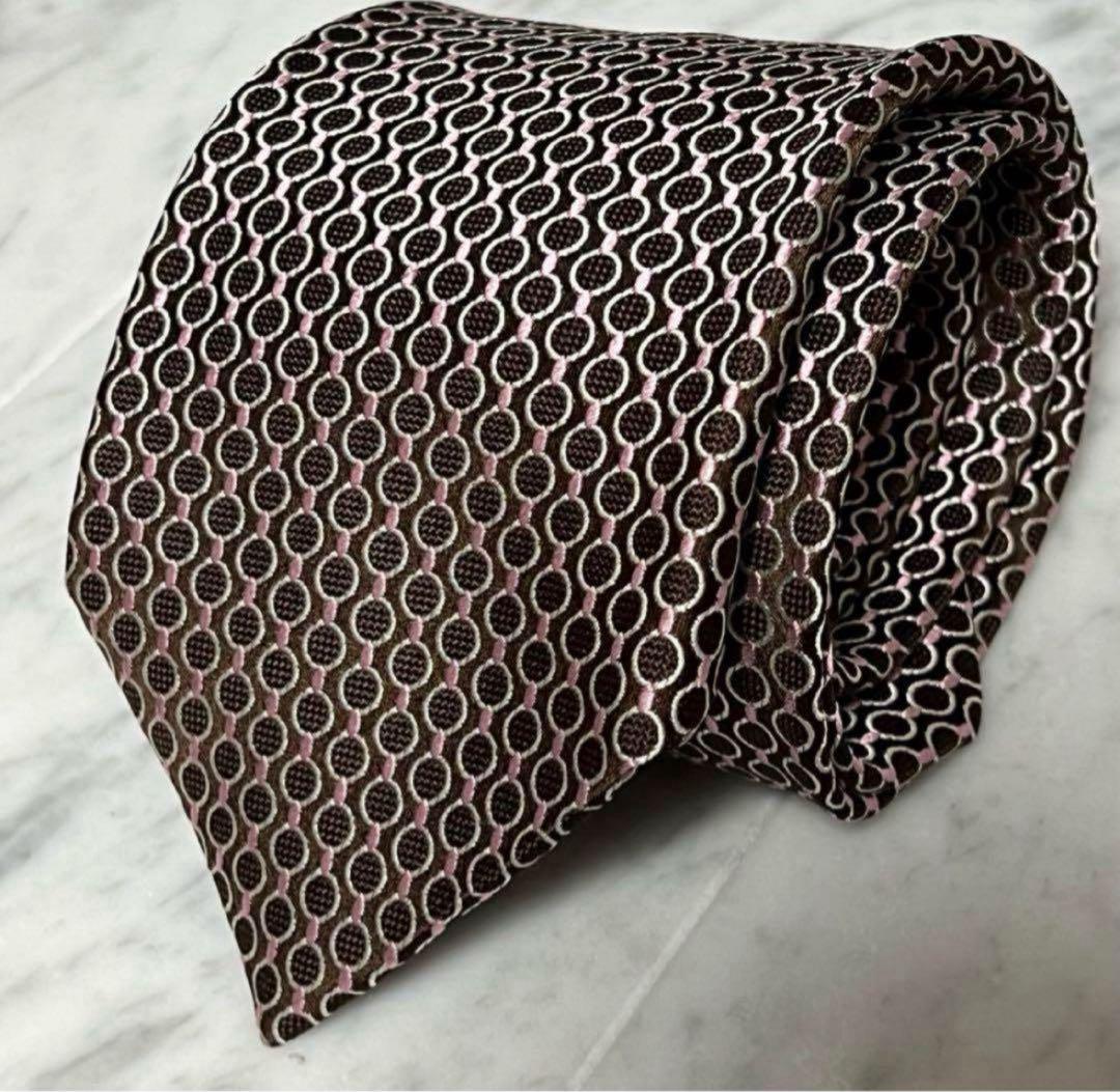 Ermenegildo Zegna ネクタイ ブラウン ドット パターン柄