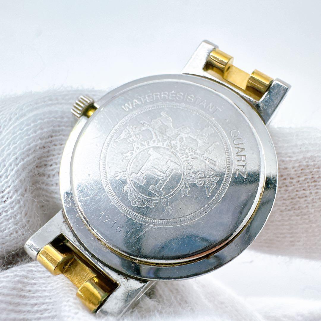 稼働　エルメス HERMES 腕時計 クリッパー コンビ　 デイト Hベルト