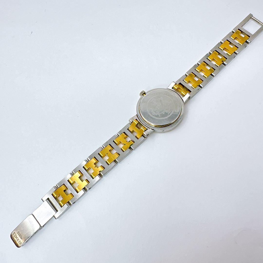 稼働　エルメス HERMES 腕時計 クリッパー コンビ　 デイト Hベルト