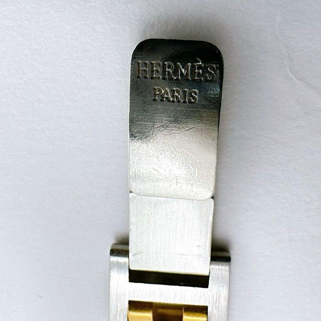 稼働　エルメス HERMES 腕時計 クリッパー コンビ　 デイト Hベルト