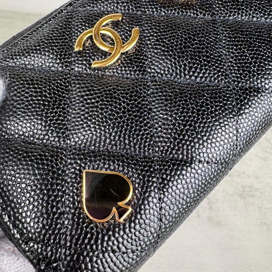 CHANEL キャビアスキン　トランプ　マトラッセ　ケース　カードケース