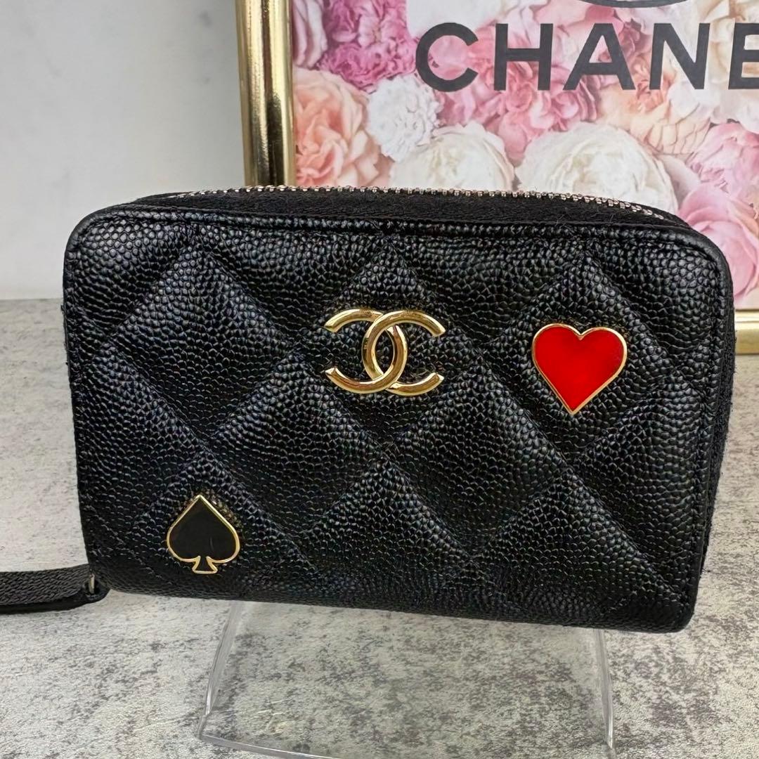 CHANEL キャビアスキン　トランプ　マトラッセ　ケース　カードケース