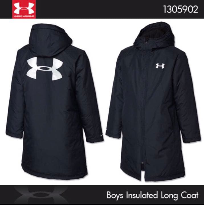 期間限定値引　アンダーアーマー ベンチコート YLG ブラック ロングコート