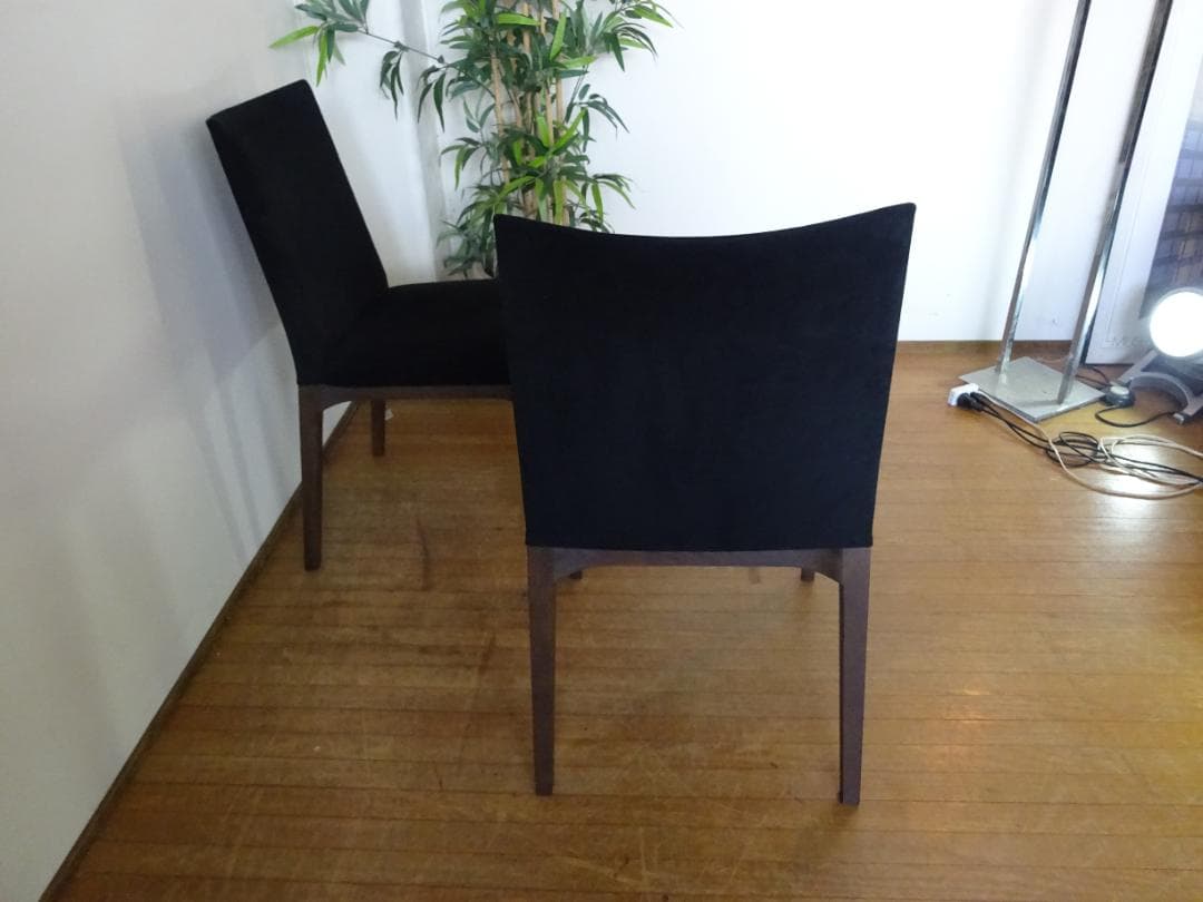 ゆー　Cassinaixc.　LINE　スエード調/黒　2脚組　美品