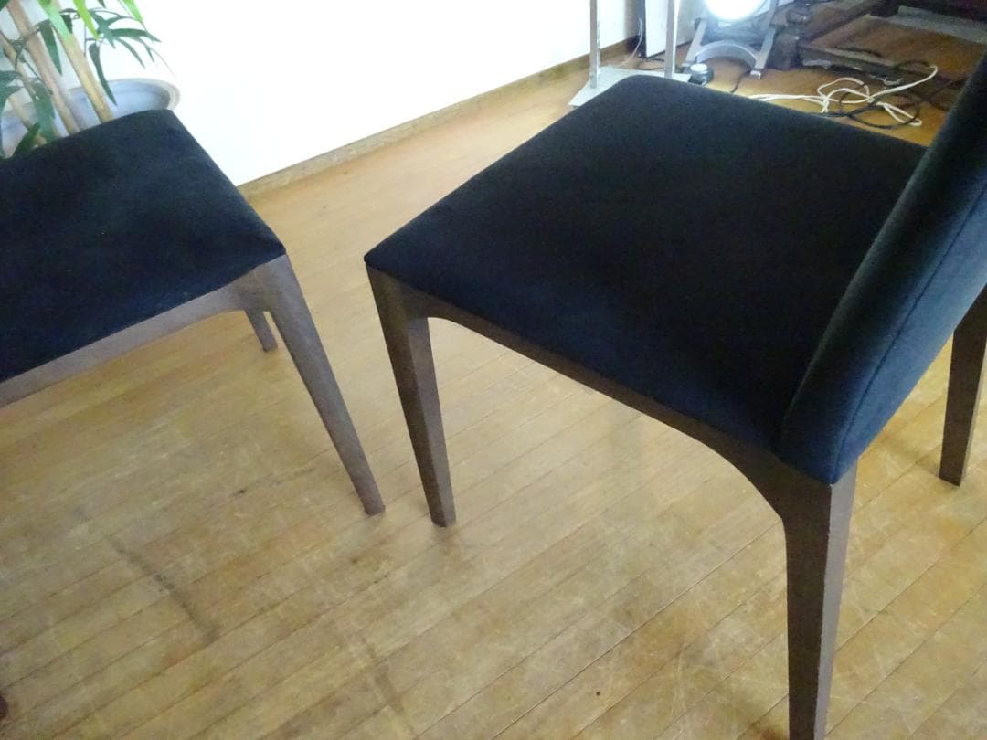 ゆー　Cassinaixc.　LINE　スエード調/黒　2脚組　美品