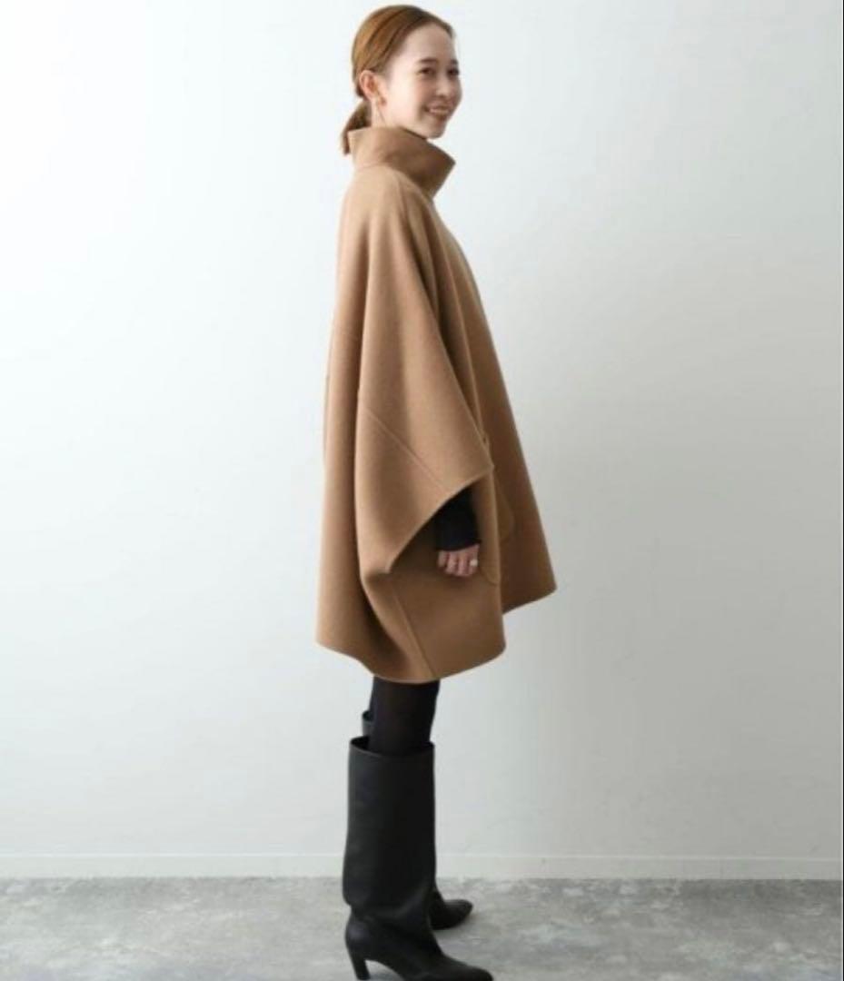 イエナ　スタンドカラーウールポンチョ　11月いっぱいの出品です。