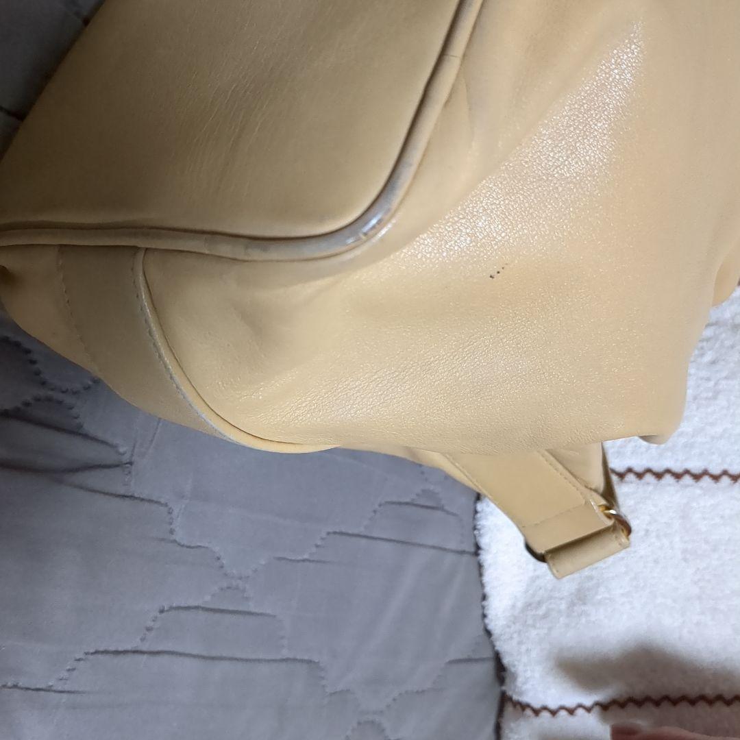 シャネル　チェーンショルダーバッグ　デカココマーク　ラムスキン　ベージュ