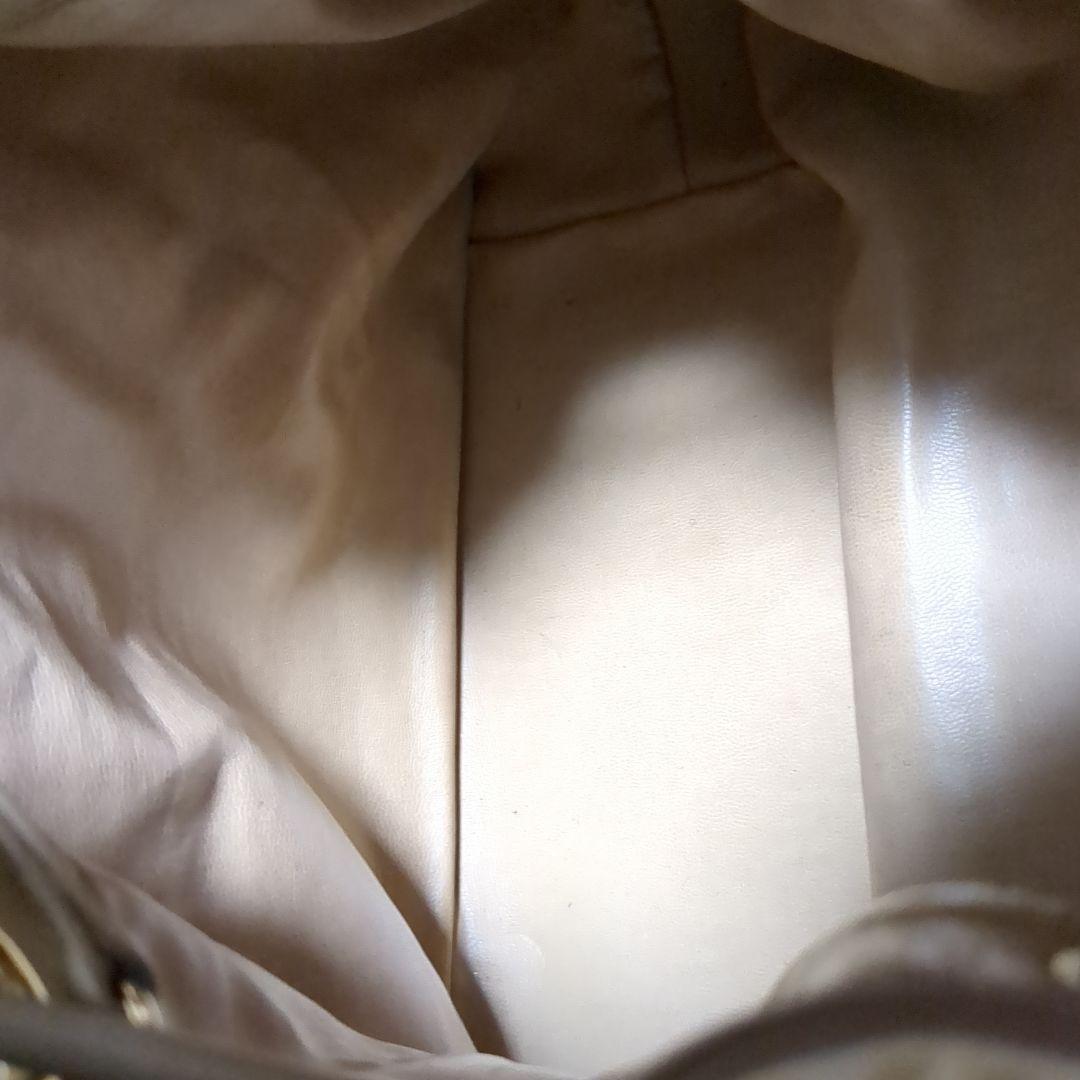 シャネル　チェーンショルダーバッグ　デカココマーク　ラムスキン　ベージュ