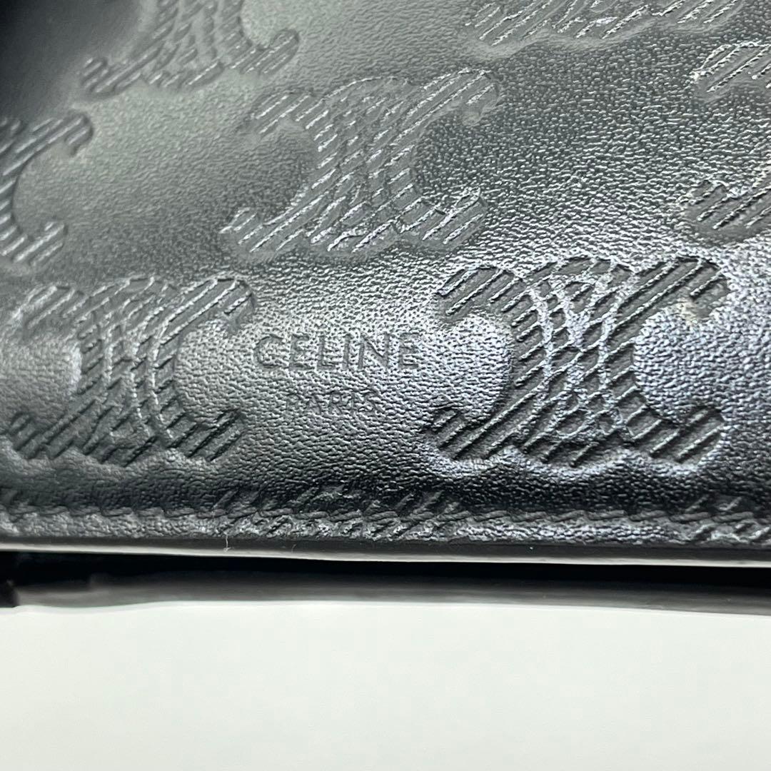 【現行品】CELINE 二つ折り財布 バイフォールドウォレット トリオンフ 黒