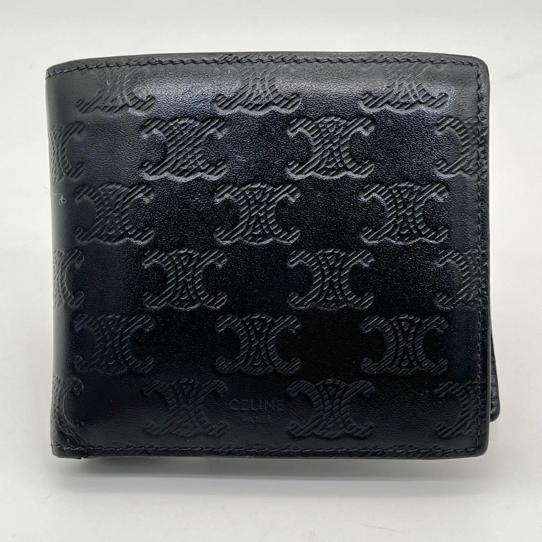 【現行品】CELINE 二つ折り財布 バイフォールドウォレット トリオンフ 黒