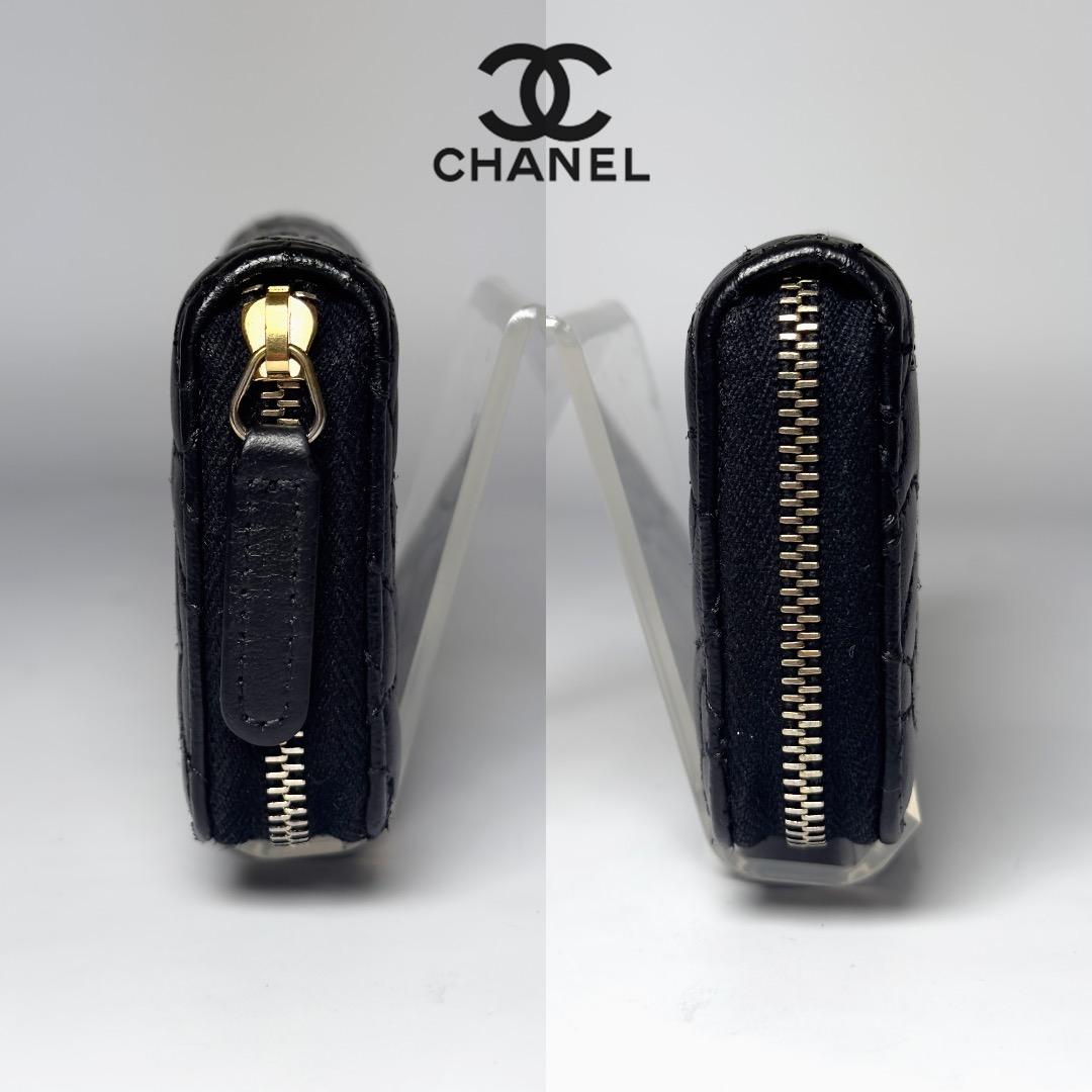正規品　超美品　シャネル　カメリア　No.5　ケース　ラウンドファスナー