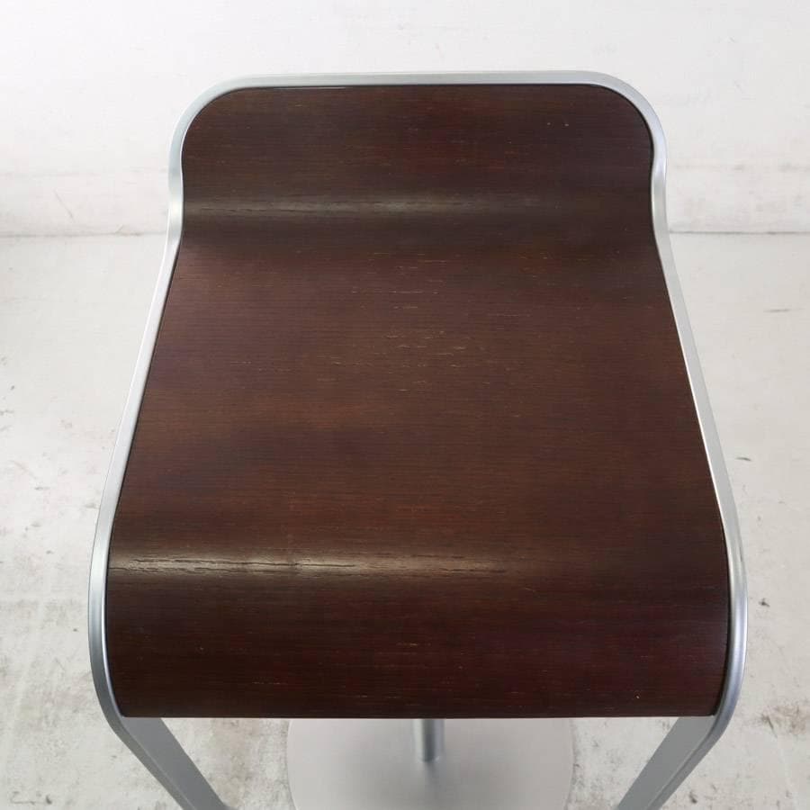 はなこ様6の4ラパルマ レム ハイスツール 板座 オーク突板 ブラウン 昇降回転