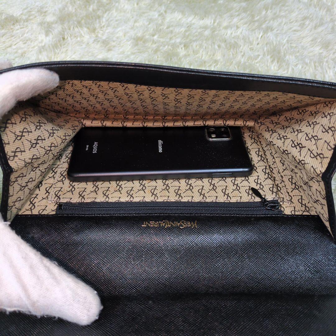 イヴサンローラン クラッチバッグ カサンドラ レザー ブラック