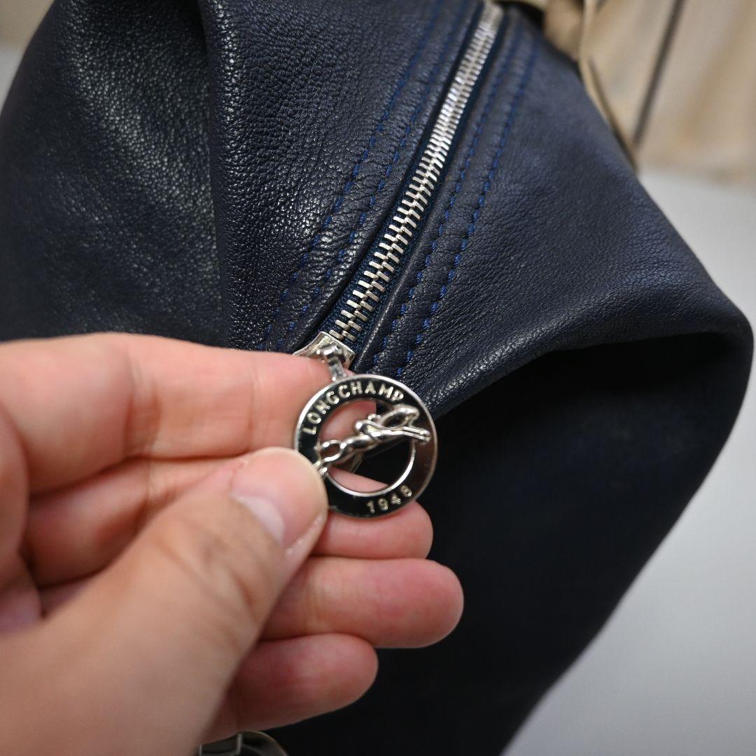 589★ LONGCHAMP 2way バッグ ルプリアージュ キュイール