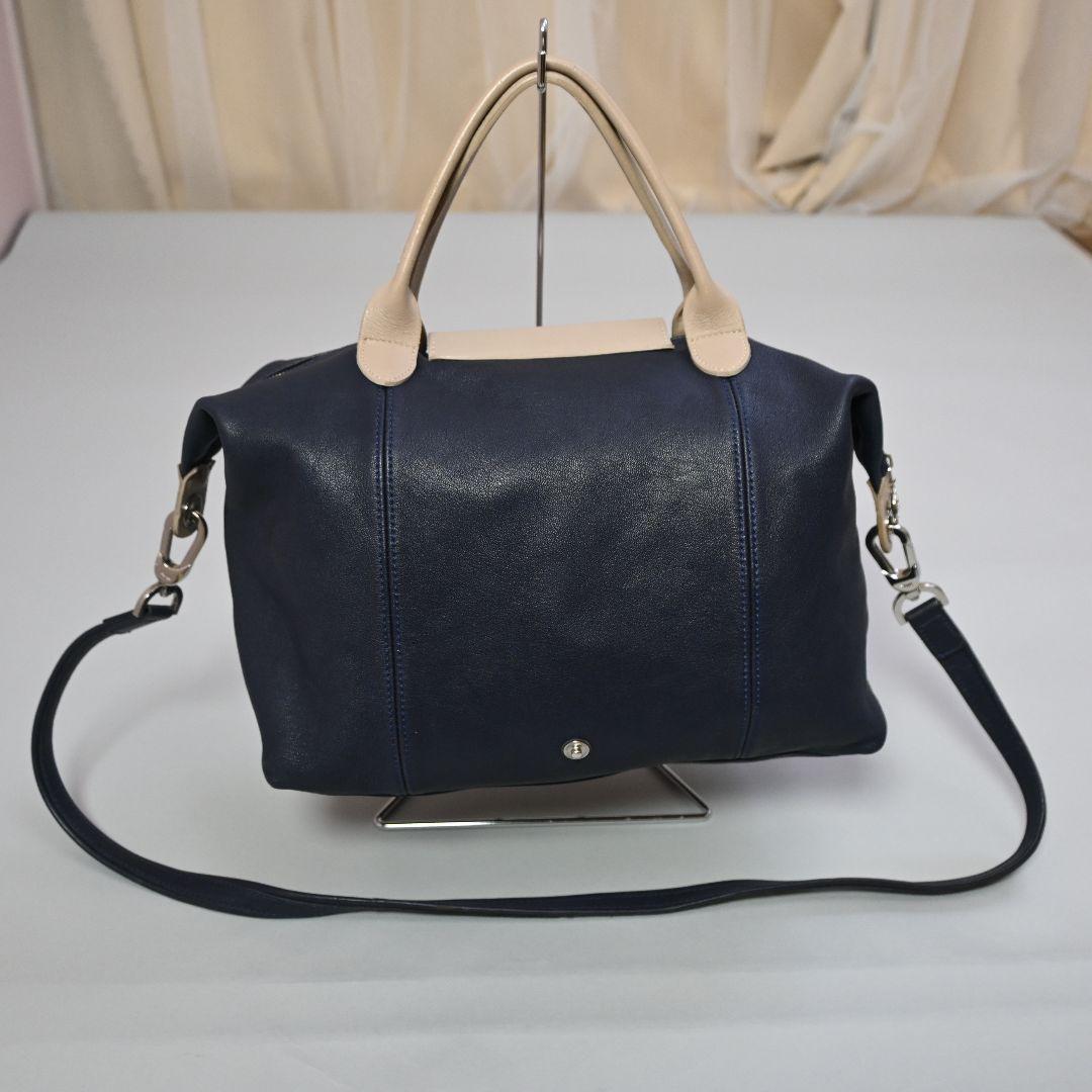 589★ LONGCHAMP 2way バッグ ルプリアージュ キュイール
