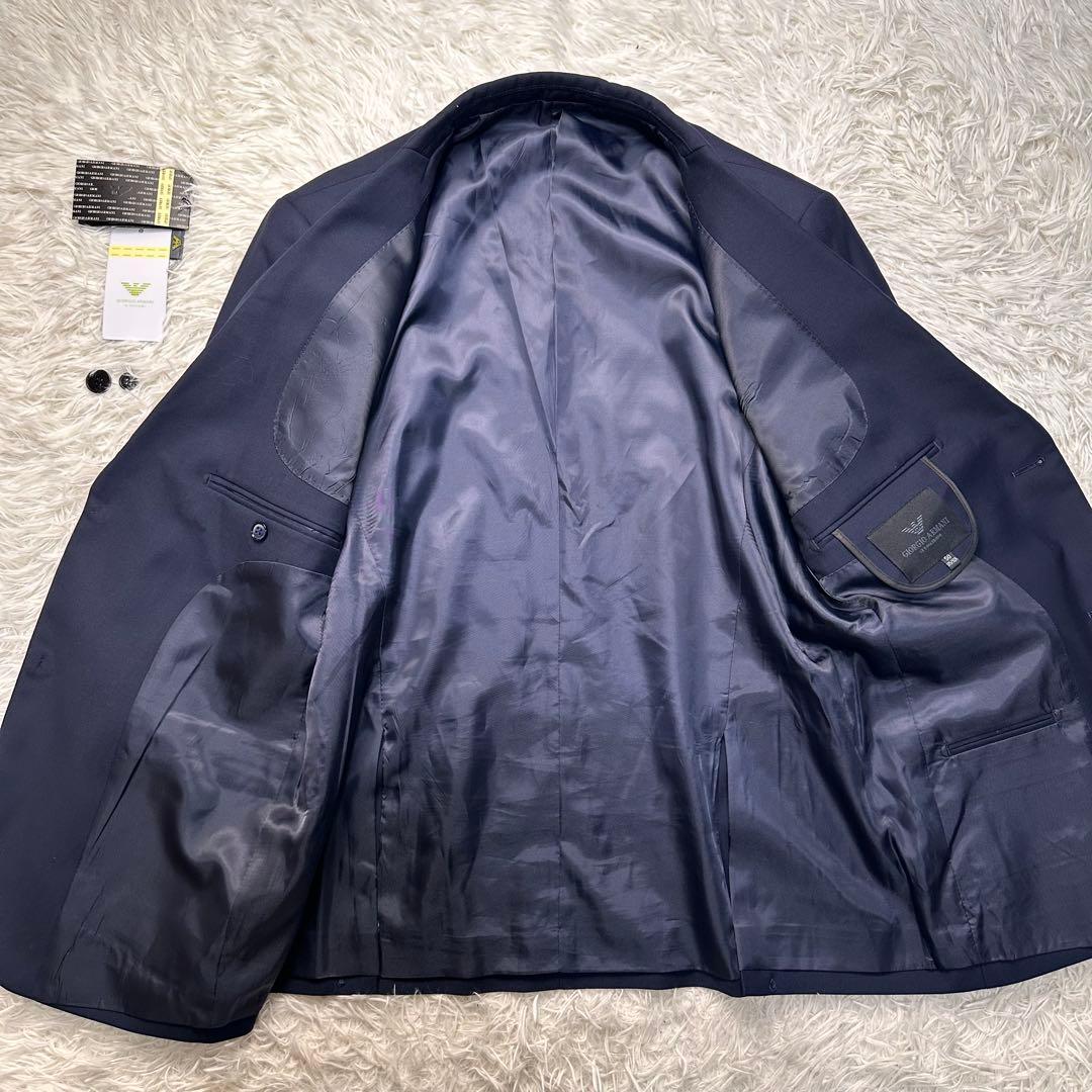 新品タグ付 GIORGIO ARMANI カシミヤ混 セットアップ 光沢 総裏