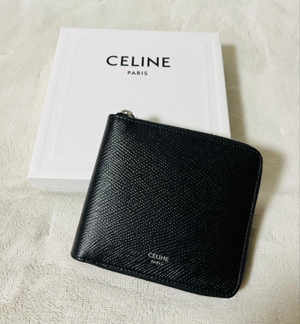 【値下げ中】CELINE セリーヌ ジップドバイフォールドウォレット ブラック