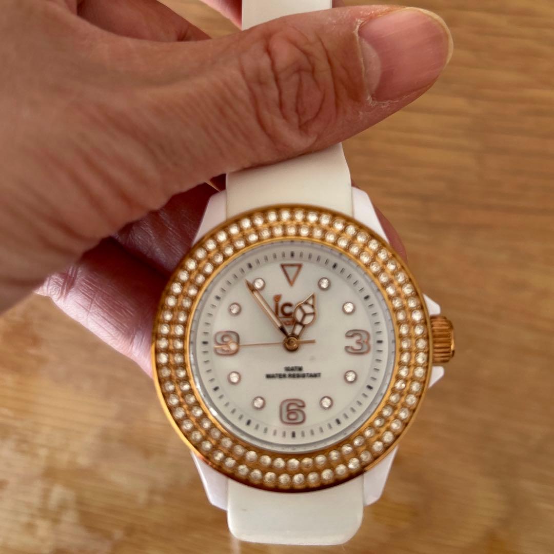 ice watch スターホワイト　ローズゴールド　small スワロフスキー