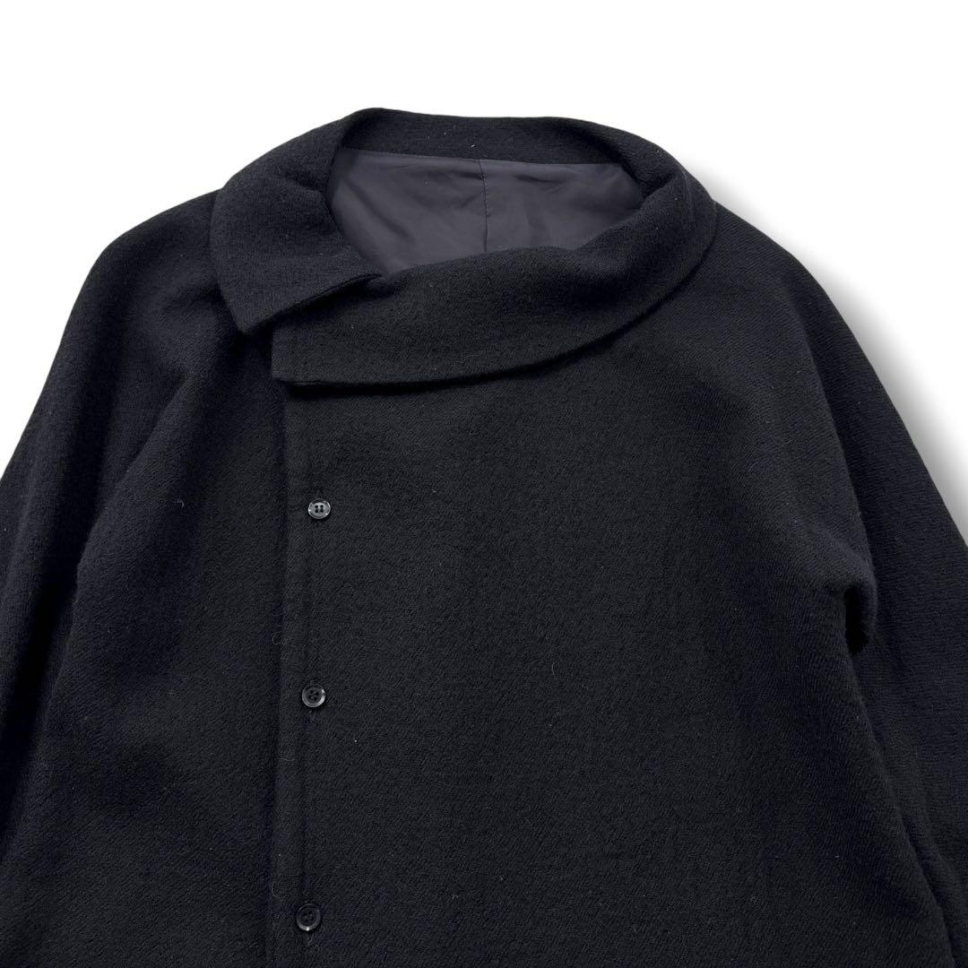 【極美品】Y's　ワイズ ウールコート 変形ジャケット　チェスターコート　黒