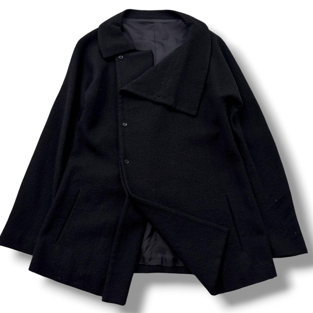 【極美品】Y's　ワイズ ウールコート 変形ジャケット　チェスターコート　黒