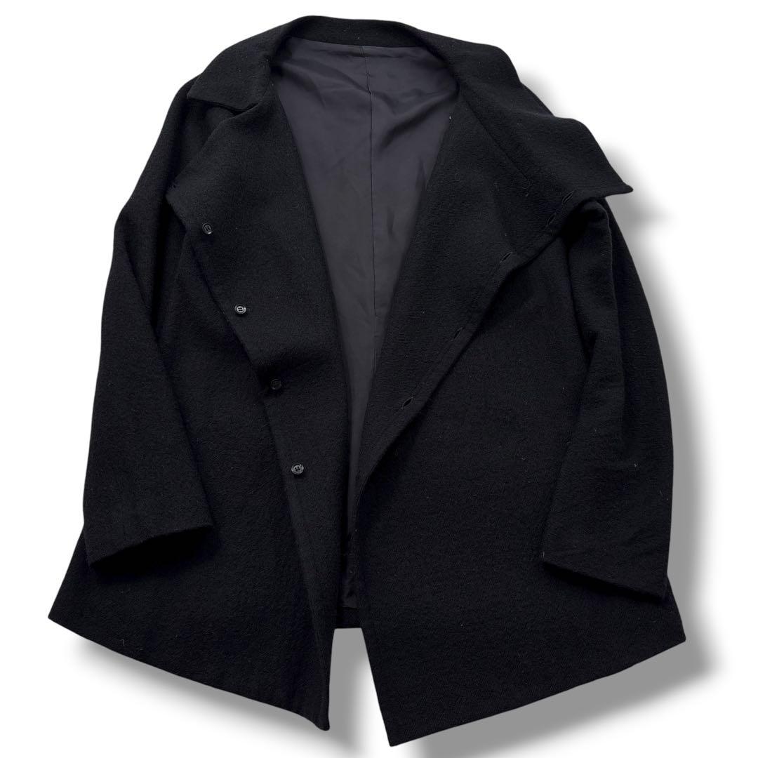 【極美品】Y's　ワイズ ウールコート 変形ジャケット　チェスターコート　黒