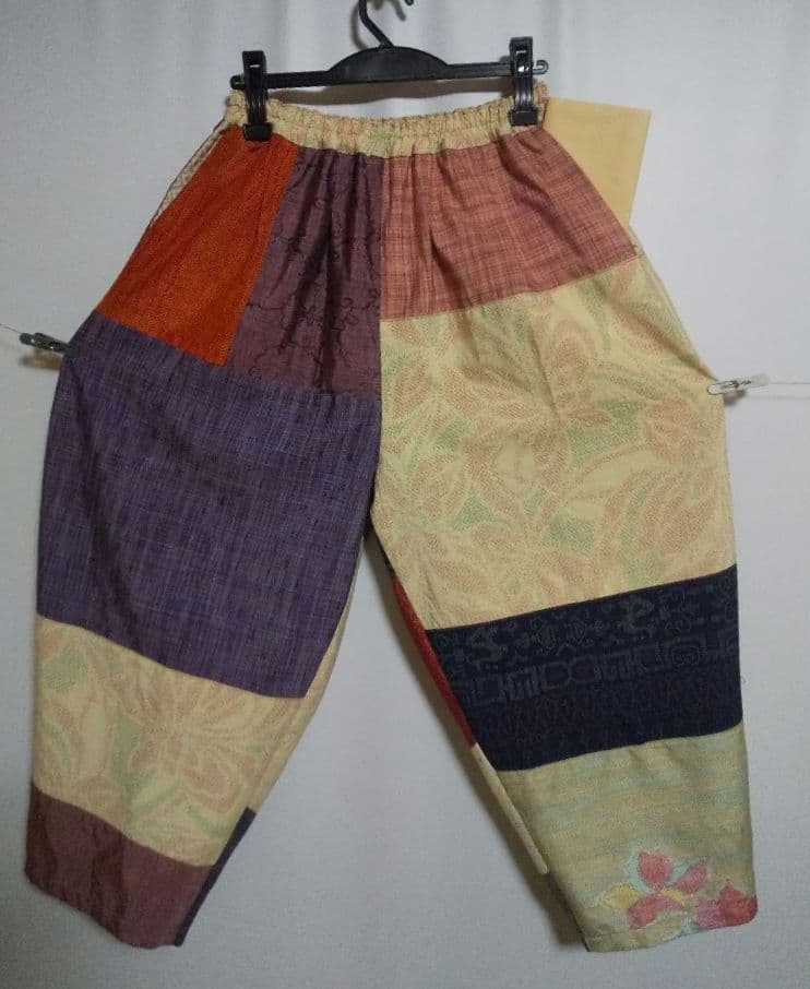 福豆／着物リメイク／バルーンパンツ ★フリーサイズ二本
