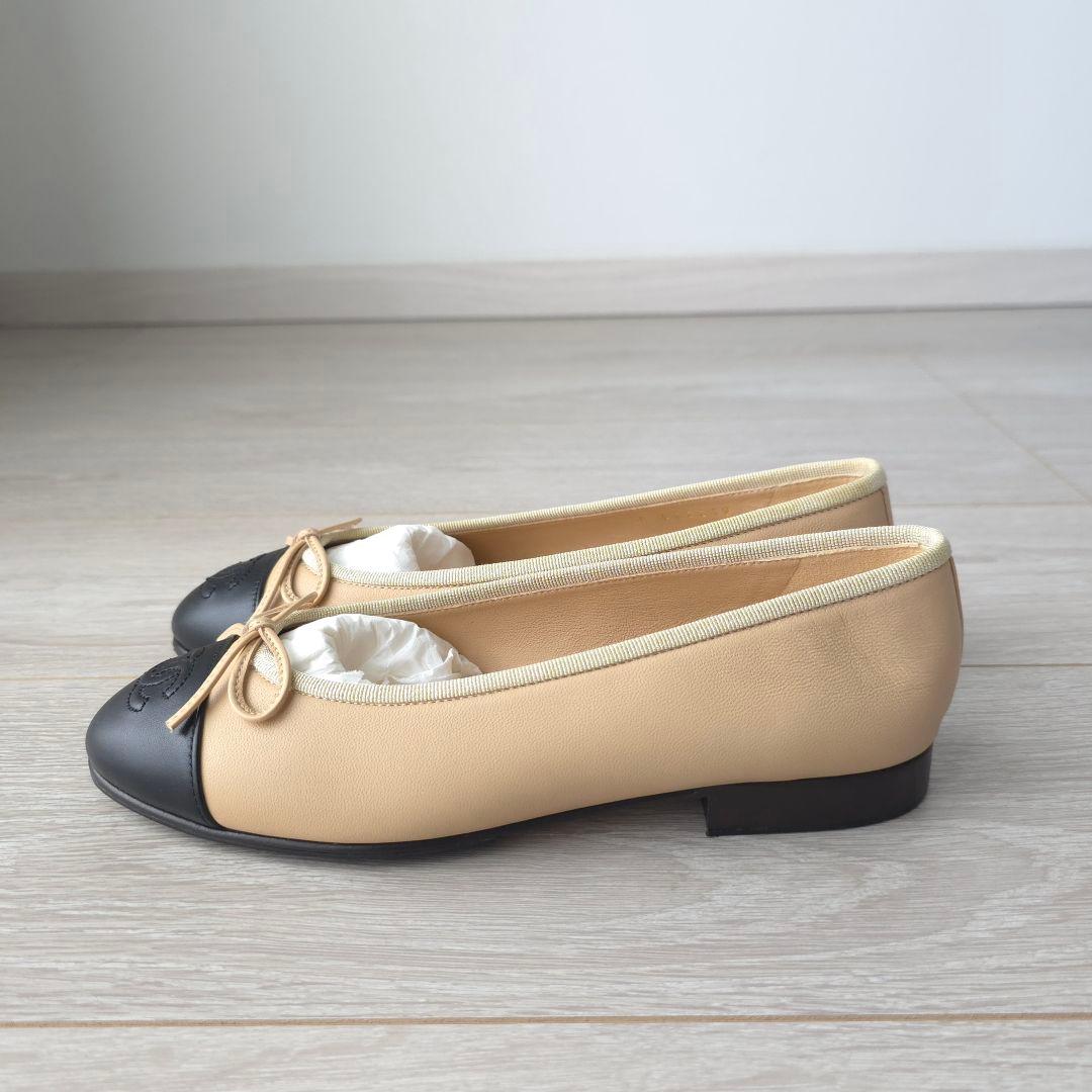 未使用【シャネル】バレリーナ　バレエシューズ　フラットシューズ　35ハーフ