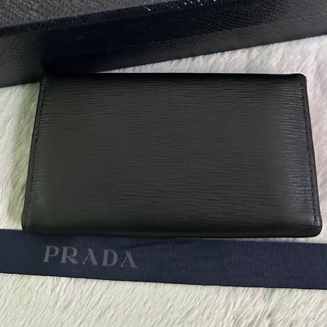 PRADA プラダ　キーケース　６連　ゴールドロゴ　ブラック