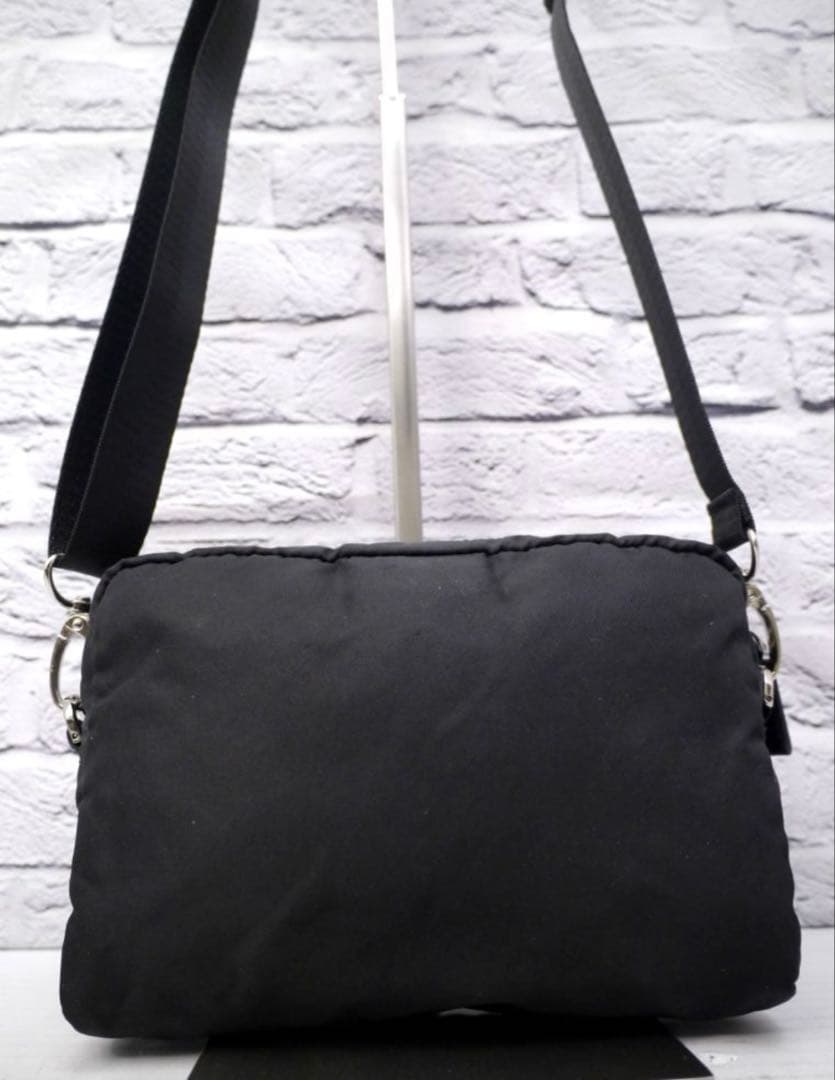 ◆ PRADA プラダ ナイロンxレザー ショルダー カメラ バッグ ポーチ 黒