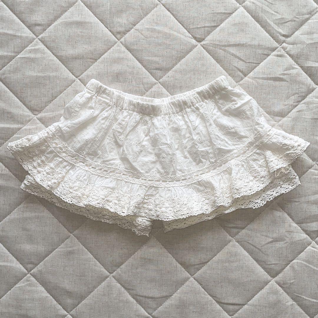 00s LIZLISA系 ハシゴレース コットンフリルスカパン himekaji