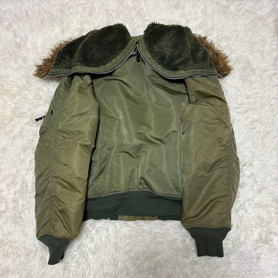 ALPHA N-2B フライトジャケット XL カーキ ミリタリー 大きめ 短丈