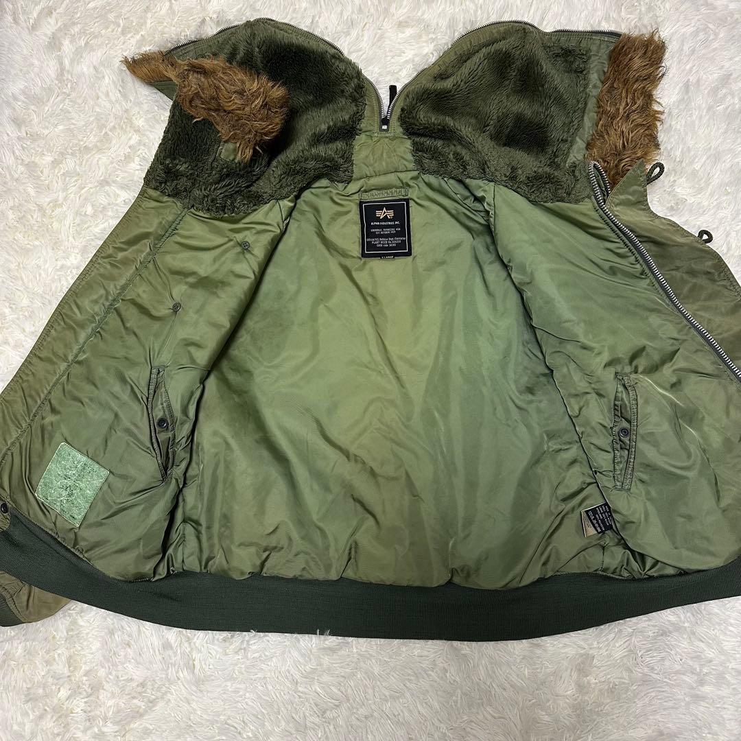 ALPHA N-2B フライトジャケット XL カーキ ミリタリー 大きめ 短丈