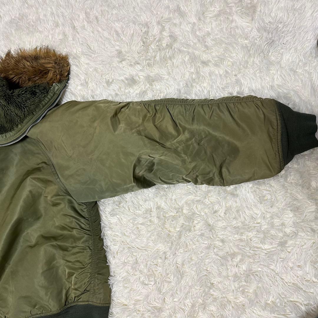 ALPHA N-2B フライトジャケット XL カーキ ミリタリー 大きめ 短丈