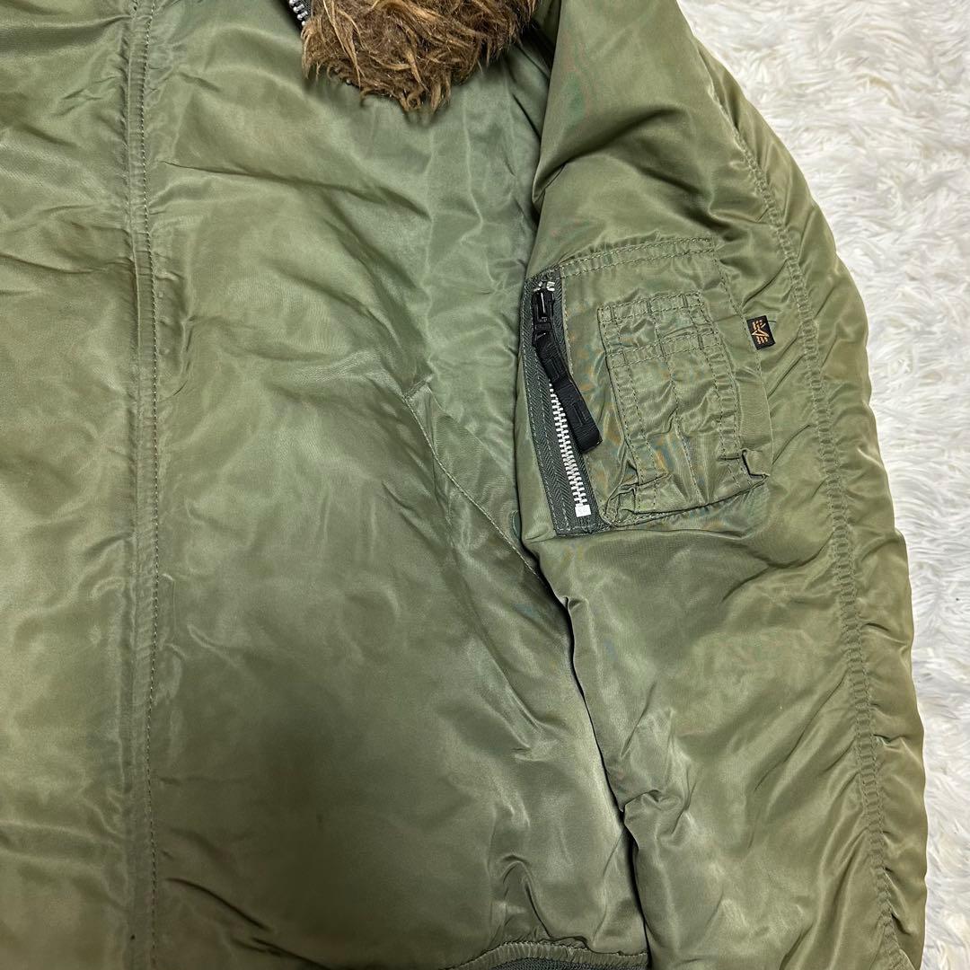 ALPHA N-2B フライトジャケット XL カーキ ミリタリー 大きめ 短丈