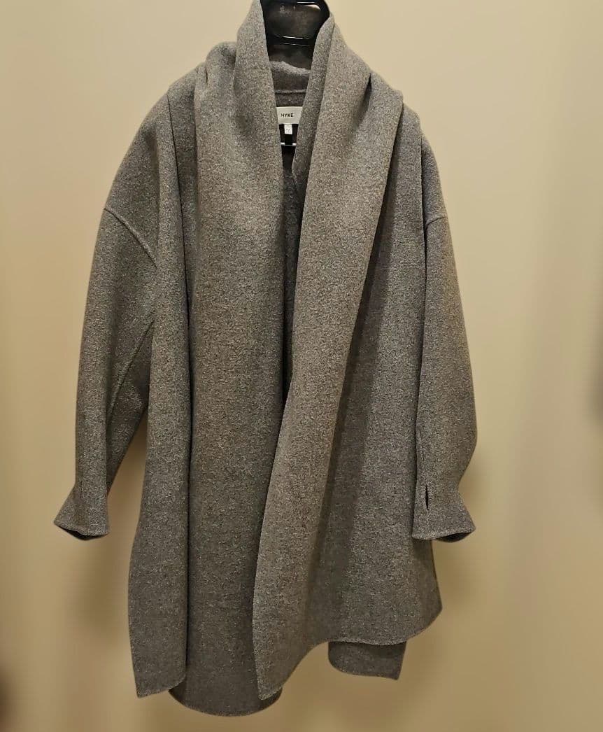 HYKE DOUBLE FACE COAT+SCALF ハイクスカーフ付きコート