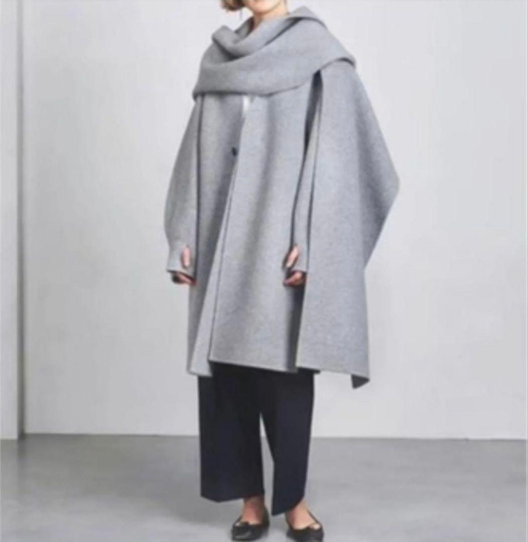 HYKE DOUBLE FACE COAT+SCALF ハイクスカーフ付きコート