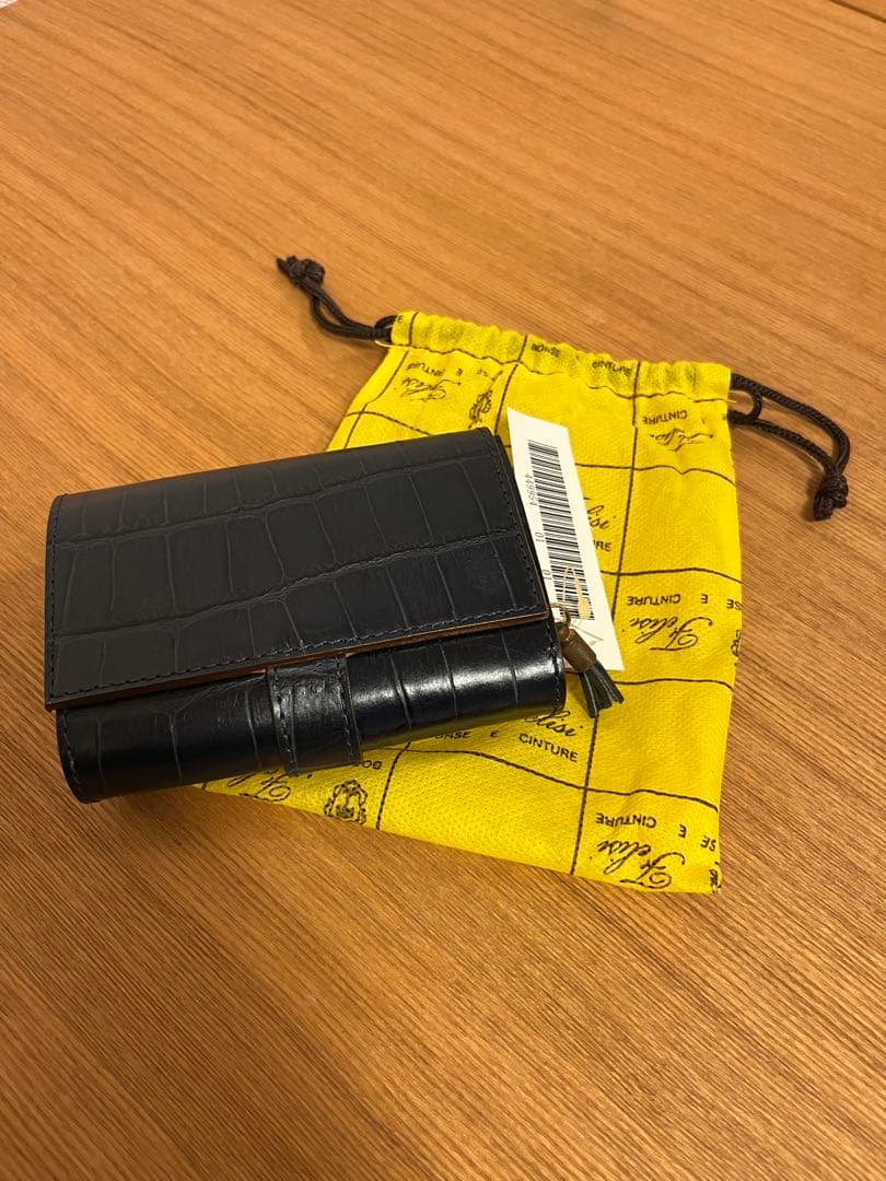 【新品】Felisi 財布 BLUE クロコダイル型押し