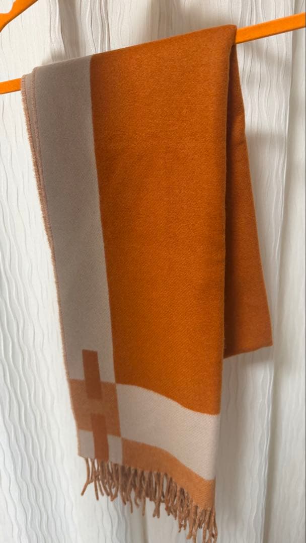 HERMES マフラー　オレンジ