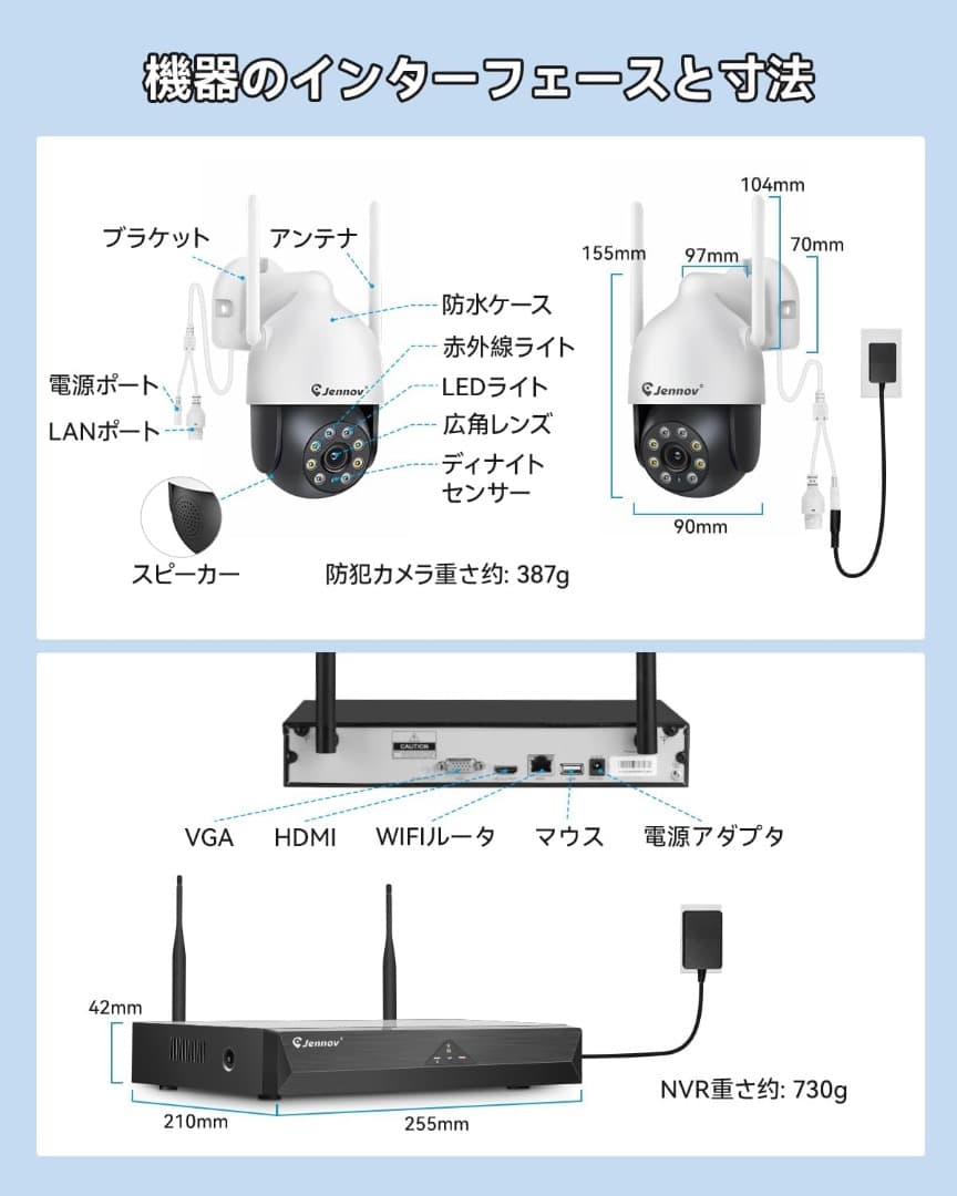 防犯カメラ 屋外 ワイヤレス 500万画素対応 4台セット AI人体検知 3TB