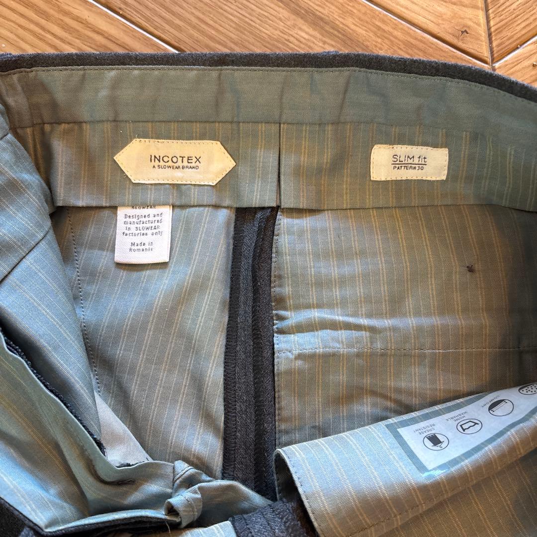 未使用品 INCOTEX スラックス グレー 46サイズ M