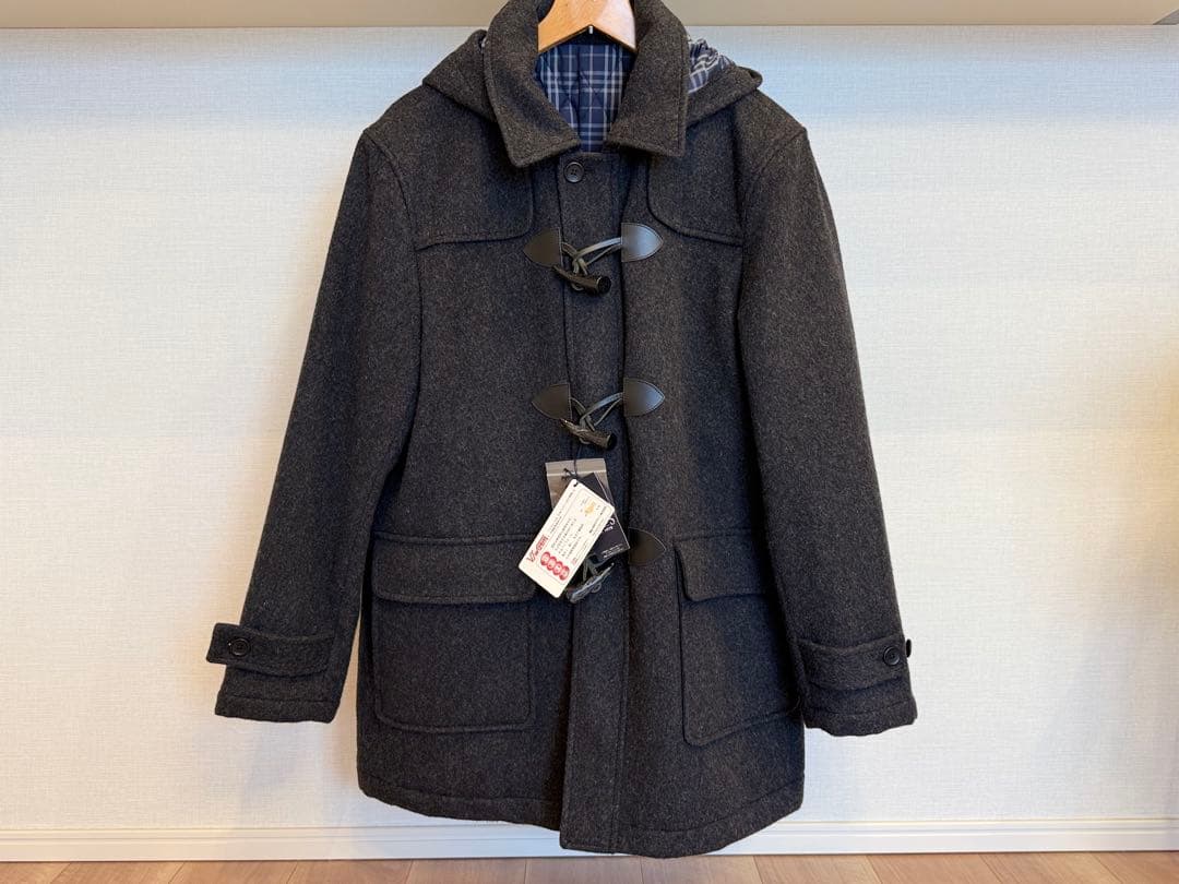 【新品・未使用】CHAPS ダッフルコート ウール混紡　ダークグレー フード付き