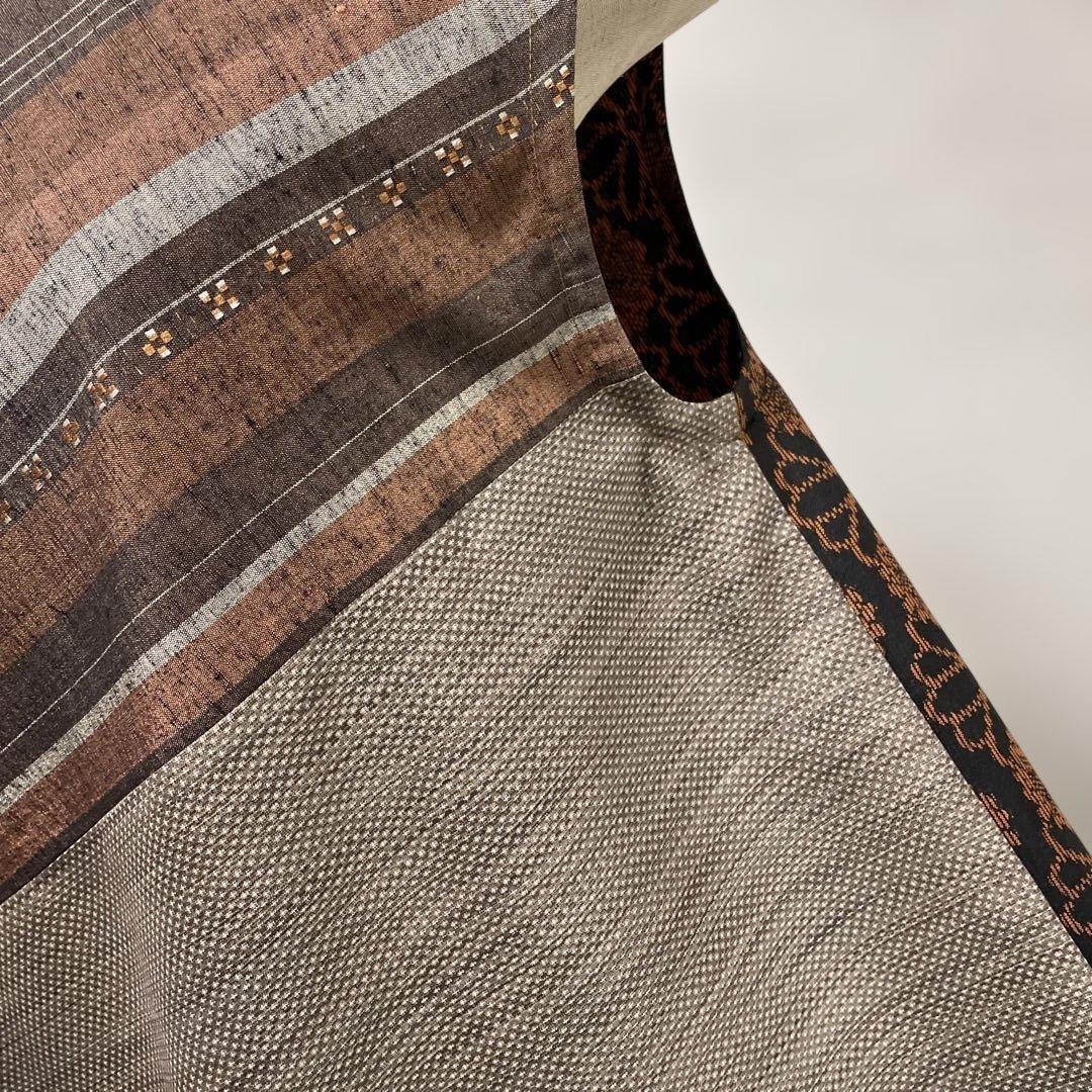 着物ワンピーステントラインマキシ丈《15》紬や大島紬等M〜L