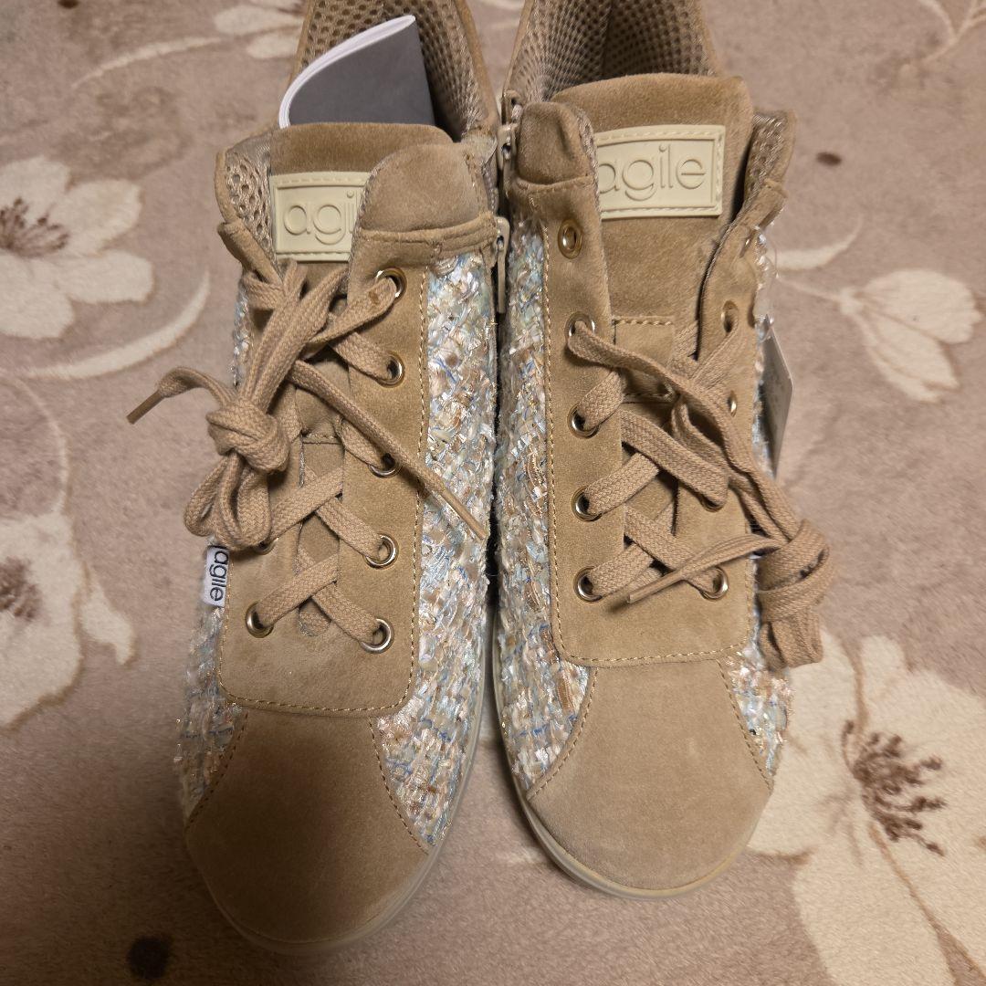 新品agile ルコライン　ツイードコンフォート　スニーカー　37