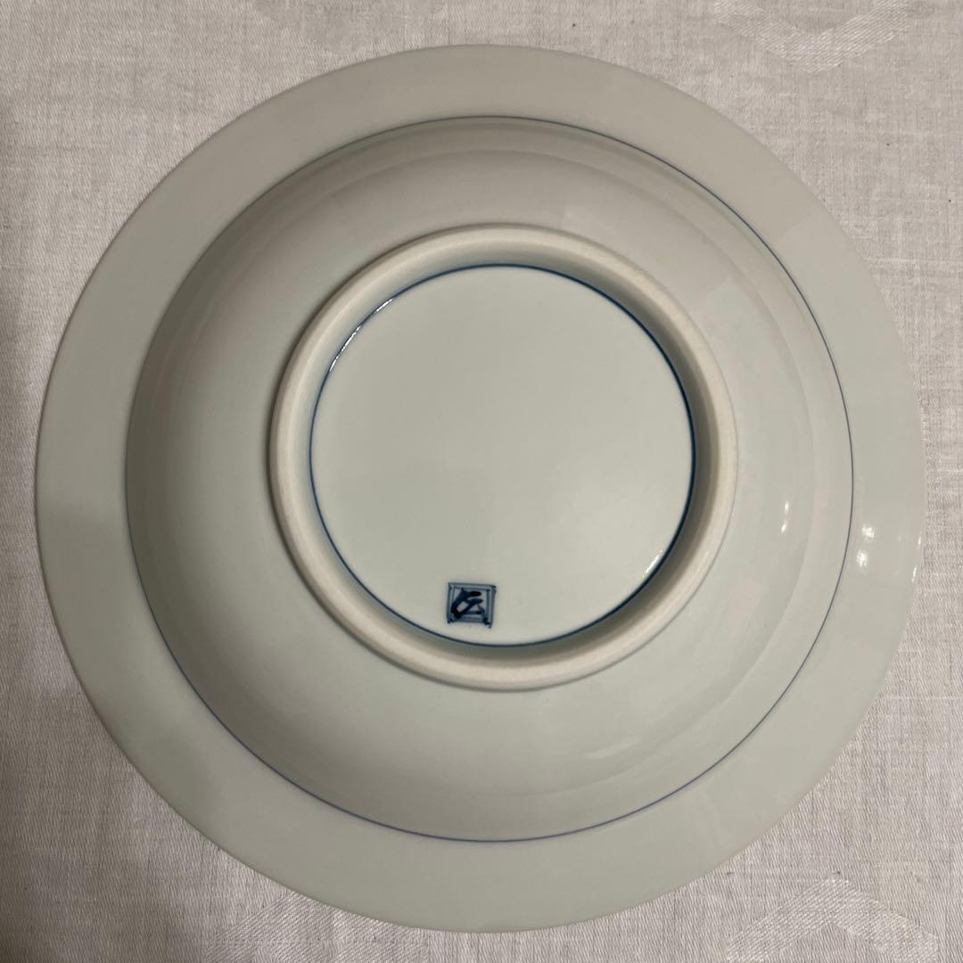 有田焼 染付 芙蓉手紋様 VOCマーク皿　口径22㎝　2枚セット