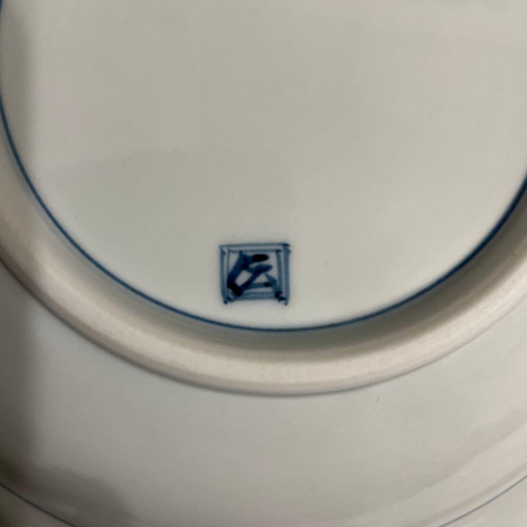 有田焼 染付 芙蓉手紋様 VOCマーク皿　口径22㎝　2枚セット