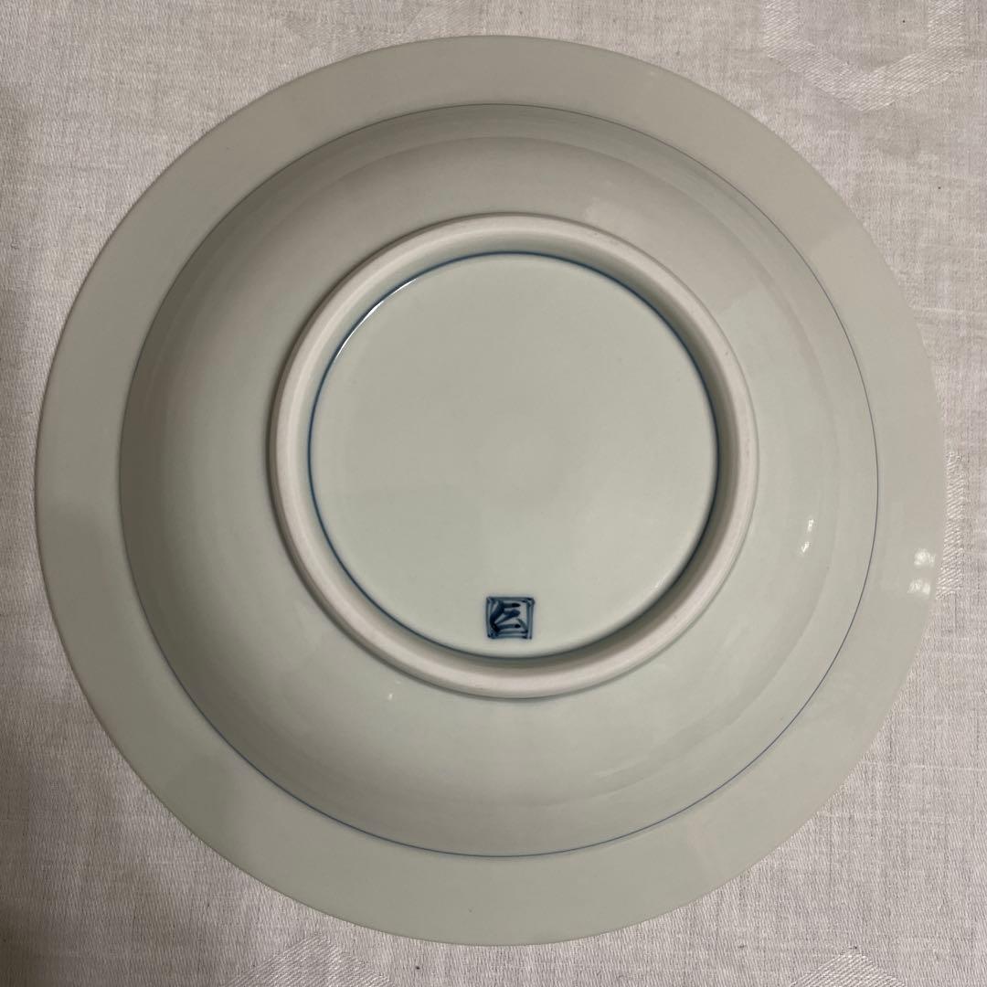 有田焼 染付 芙蓉手紋様 VOCマーク皿　口径22㎝　2枚セット