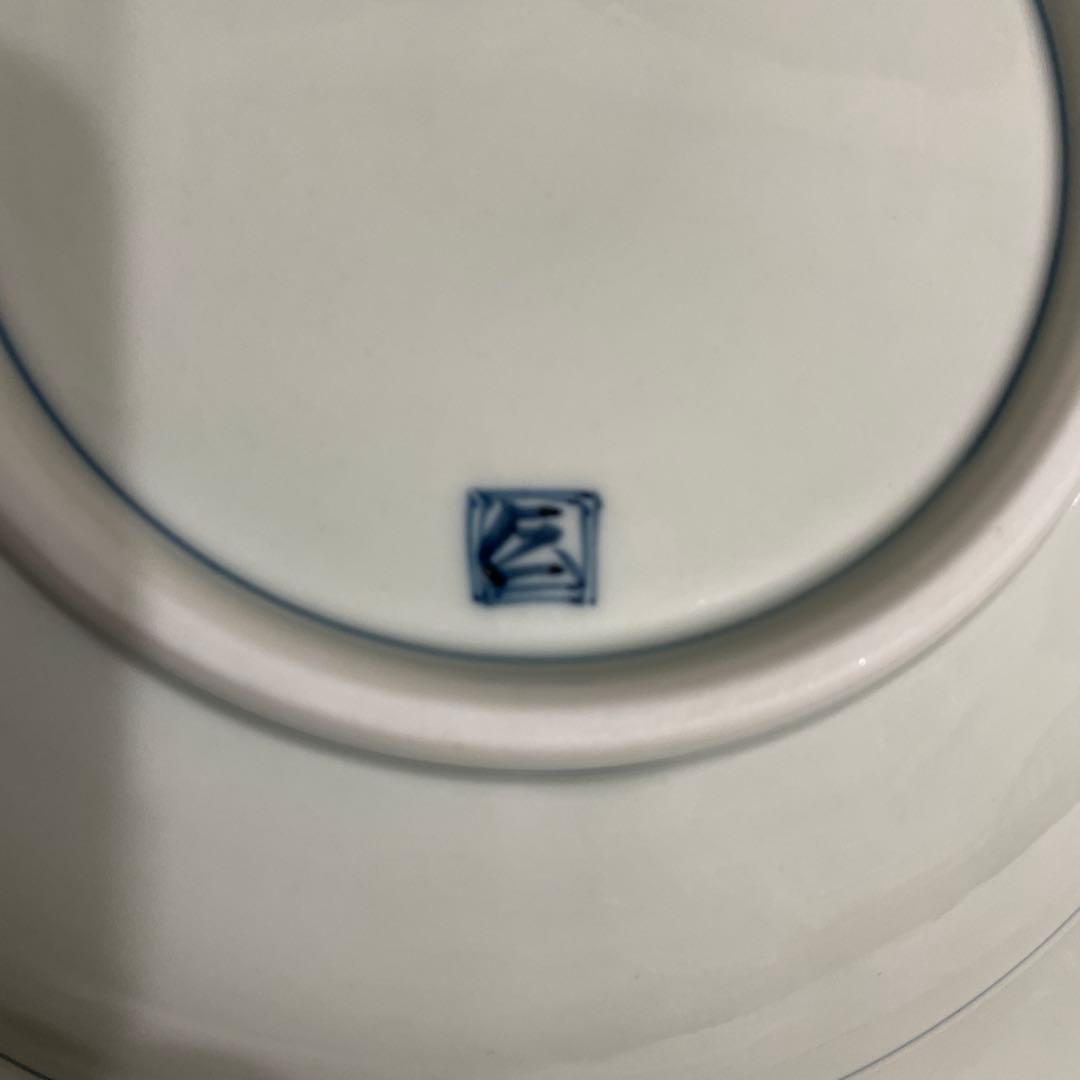 有田焼 染付 芙蓉手紋様 VOCマーク皿　口径22㎝　2枚セット