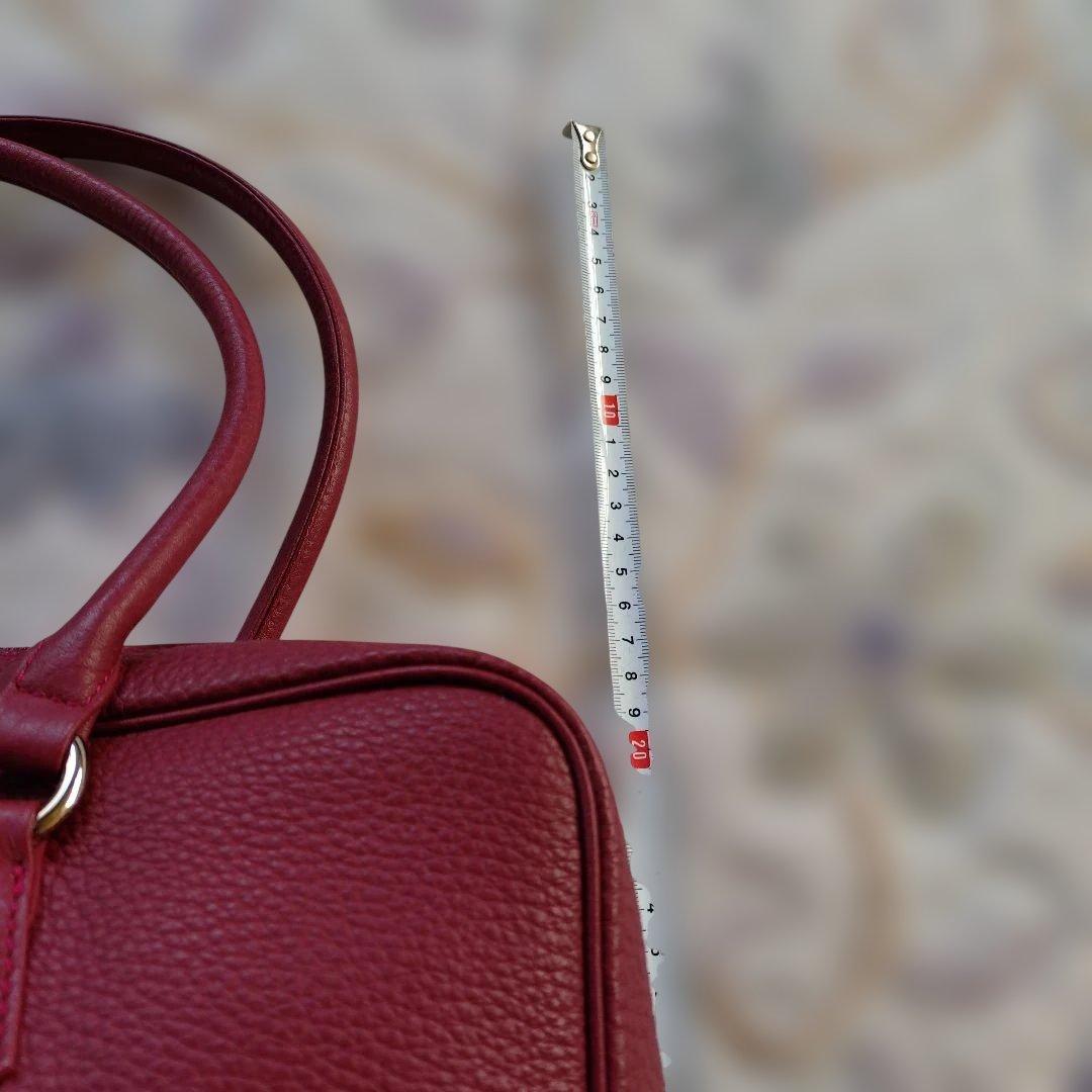 濱野レザーボルドートートバッグ ファスナー付き