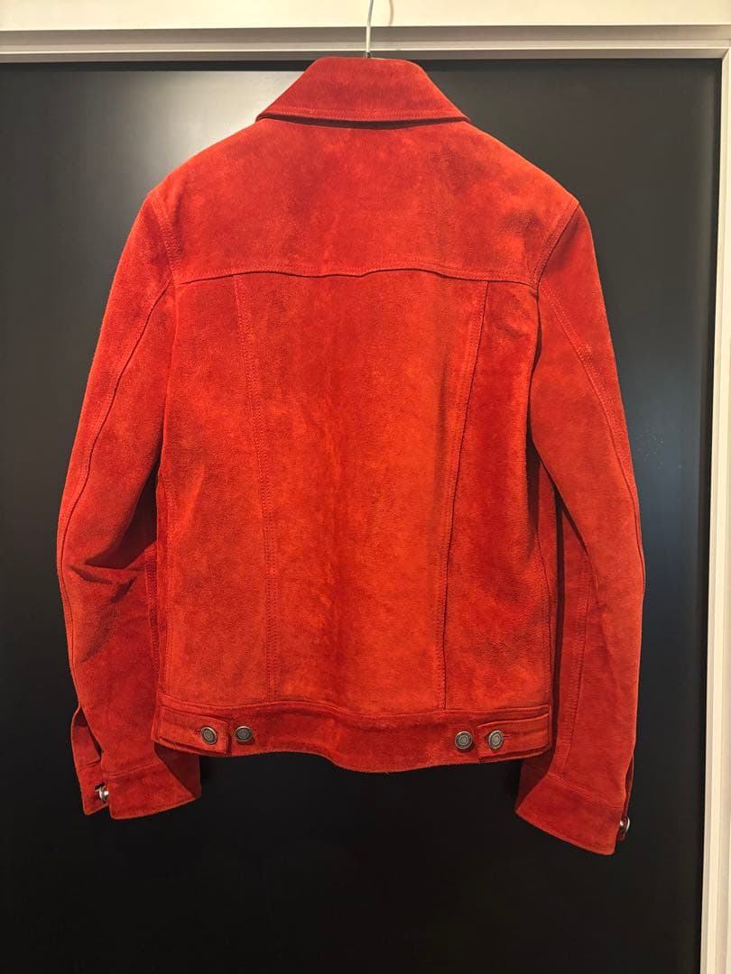 サンローランパリ 2020SS スエードGジャン トラックジャケット赤 44